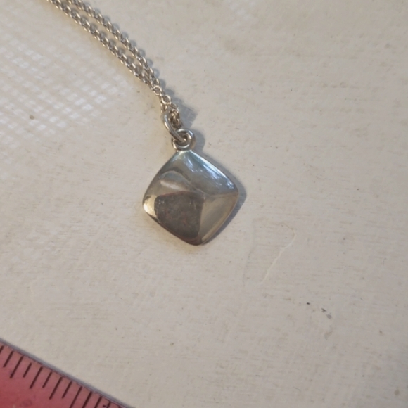 Tiffany & Co. Italian sterling 16" chain with signature diamond-shape charm. - Picture 3 of 7